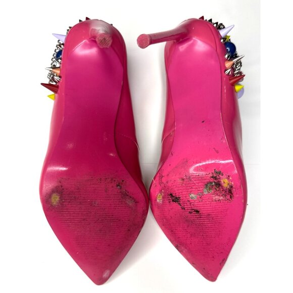 Steve Madden Pink Jeweled & Studded Stiletto Pumps Size 8.5 - Picture 4 of 5